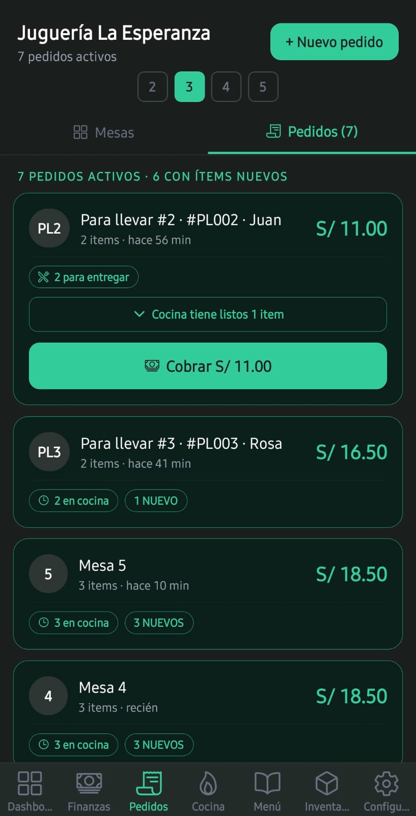 Pedidos lista